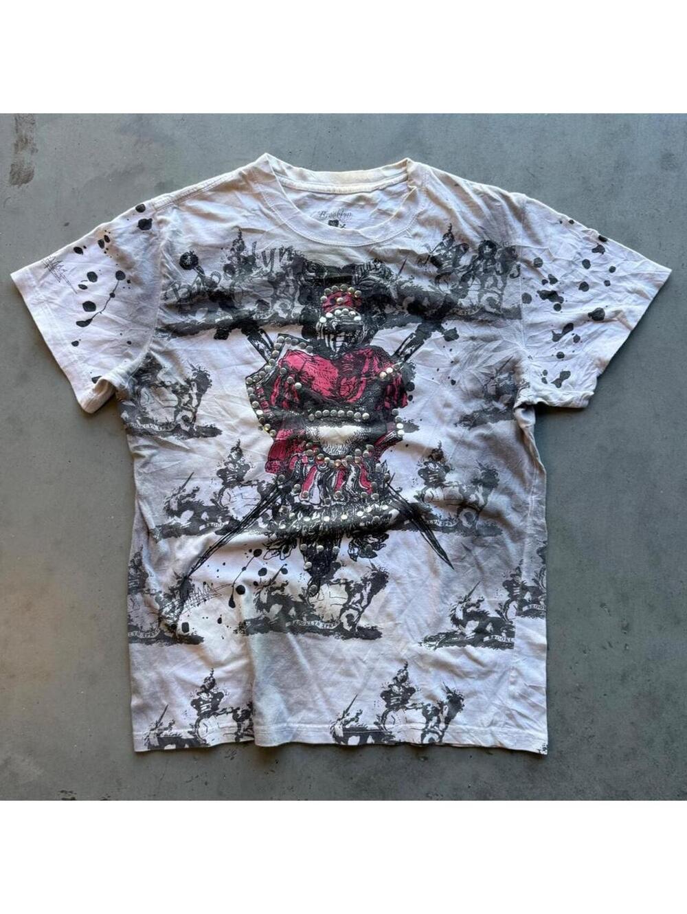 y2k brooklyn express studded tee